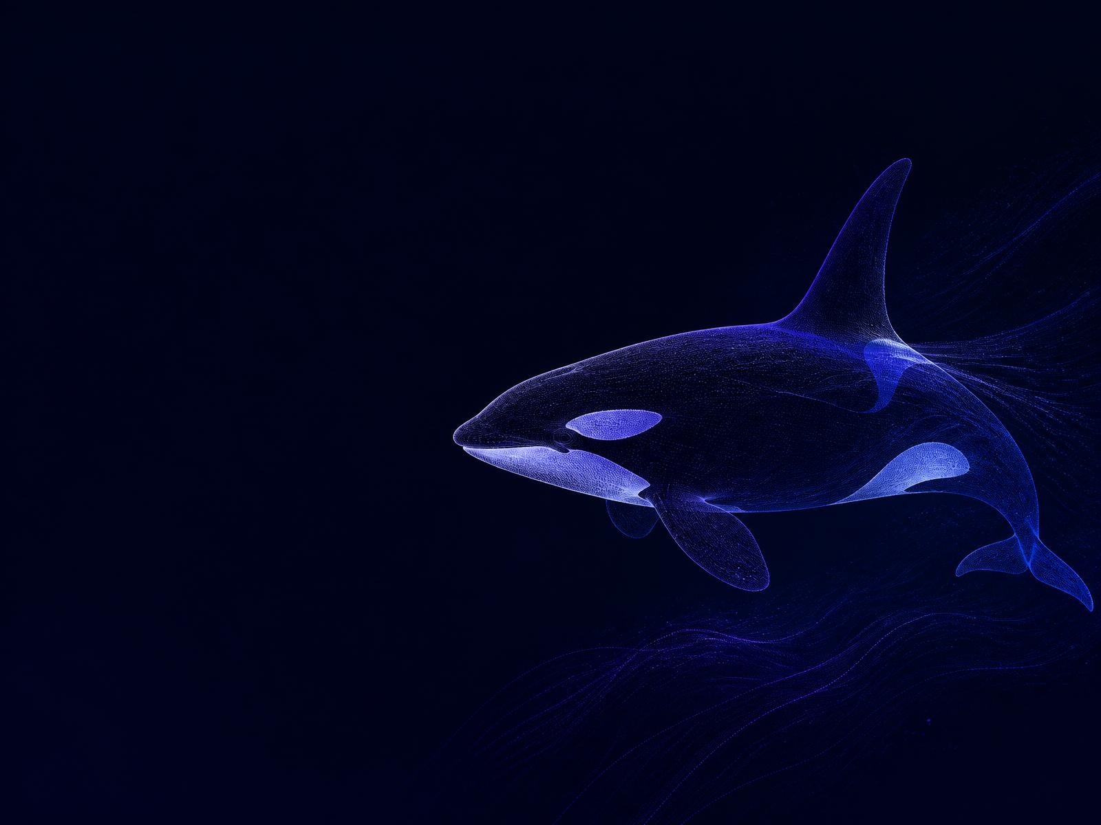 Abstract indigo illustration of an orca